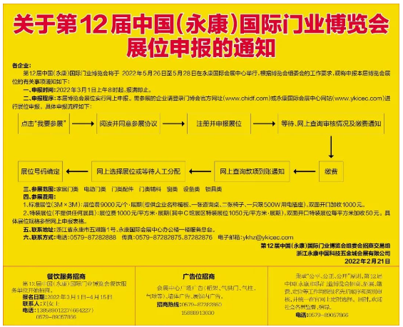 第12届中国（永康）国际门业博览会，即将开始申报啦！-中非会展网